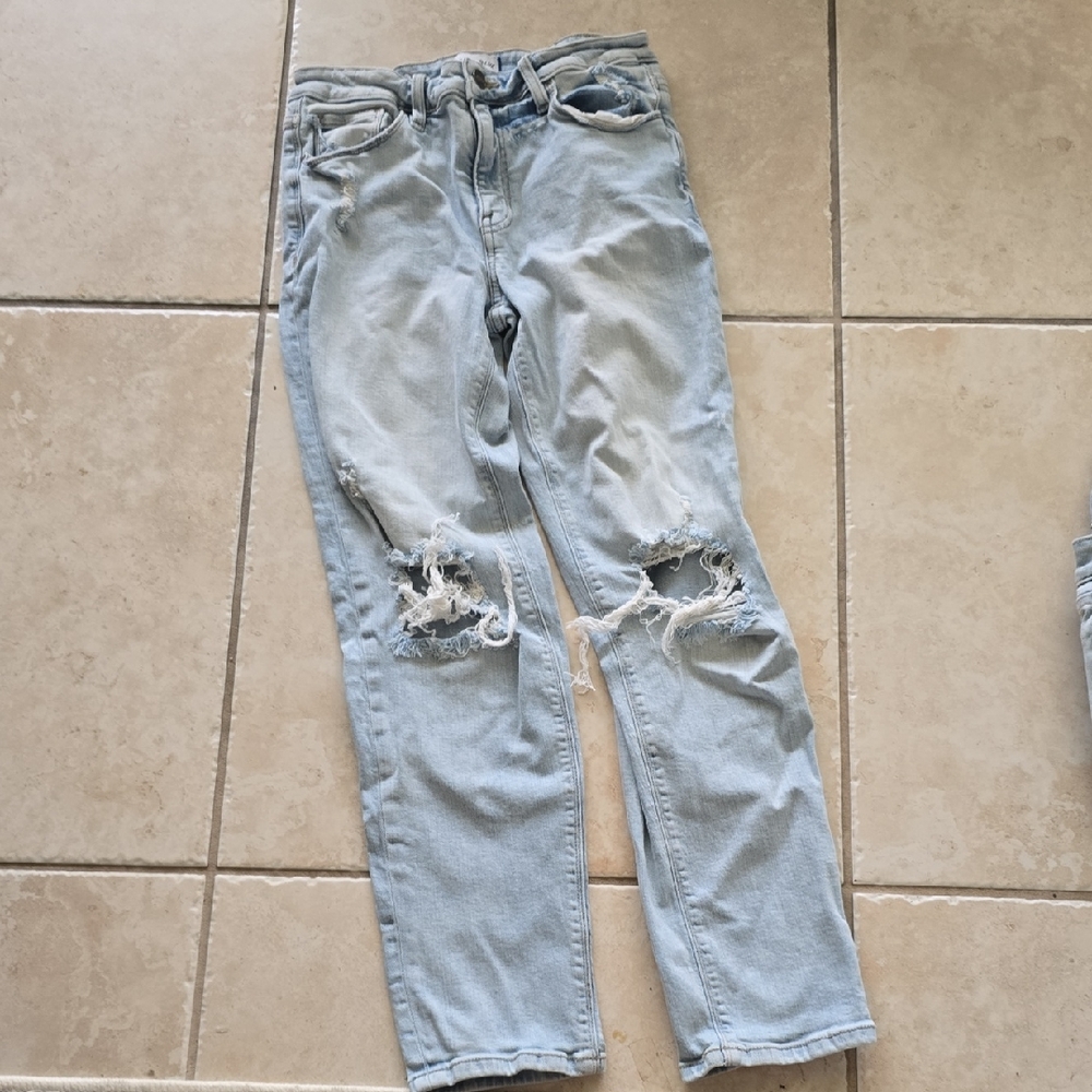 Casual Light Blue Boyfriend Jeans